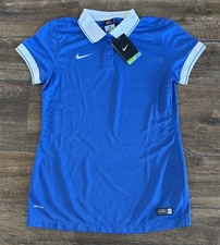 NEW NIKE LASER II 2 WOMENS M SOCCER POLO JERSEY DUKE BLUE ITALY 588506 BLANK $70