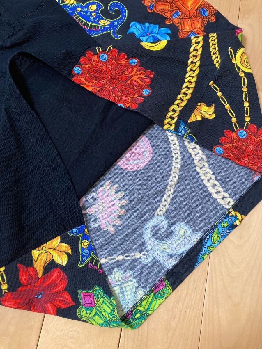 VERSACE Jewelry Medusa Short Sleeve Polo Shirt S Black Made in Italy Versace thumbnail 4