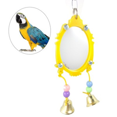 Fancy Mirror Bird Papageien Spielzeug Bird Käfig Hängende Ornament mit Glocken