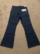 Vintage New Blue Buckle Bell Bottom Jeans Deadstock NOS Dark USA 34x31 1970s