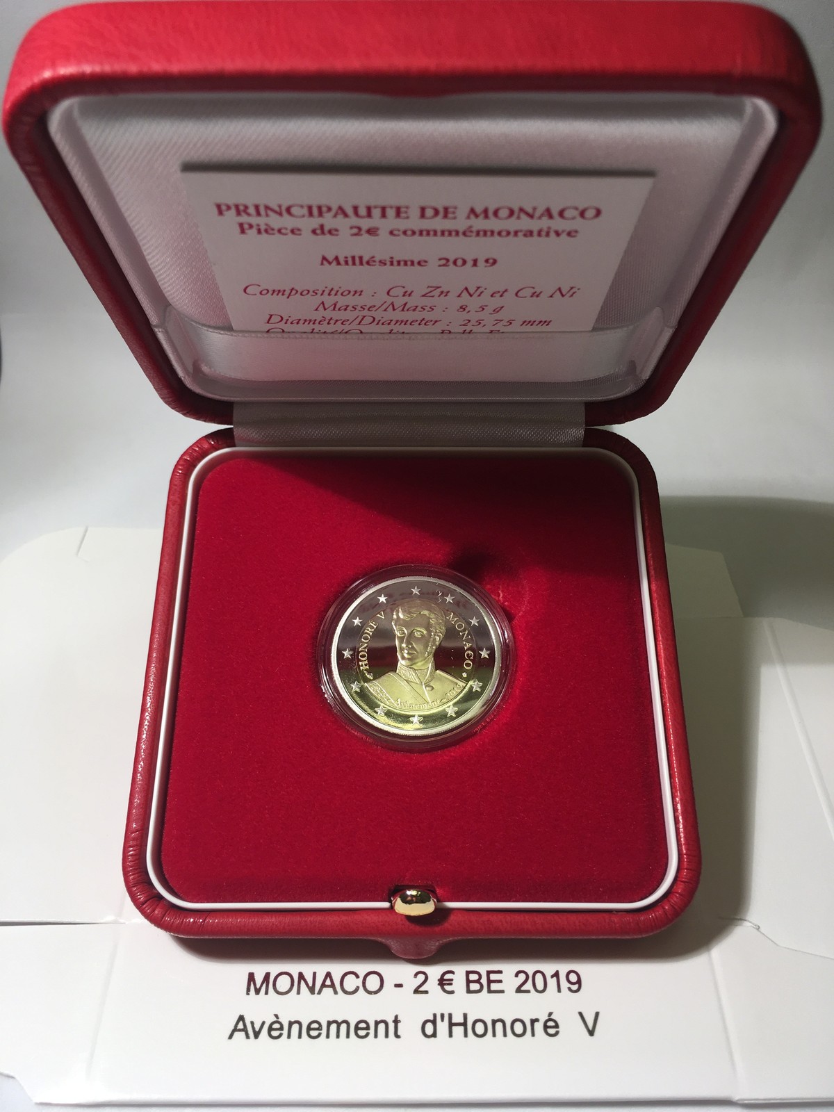 2 Euros Monaco 2019 - Avènement d'Honoré V