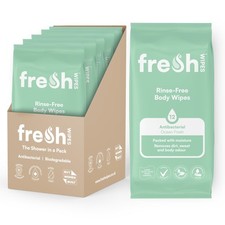 FreshWipes Antibacterial Body Wet Wipes For Adults 5 Pack (60 Wipes) - Ocean ...