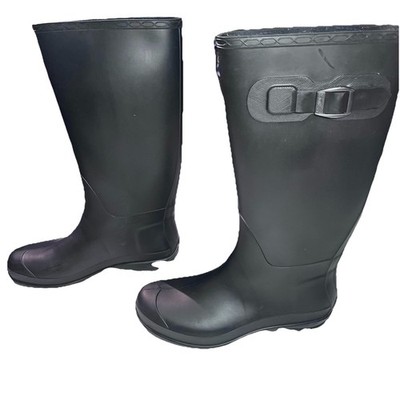 Kamik Olivia BlackHalf Calf Rubber Rain Boots Lined Decorative Buckle Women s 8