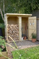 Forest Overlap Log Tool Store 5'12 or 8'11 x 2'10 Wooden Firewood Garden Storage