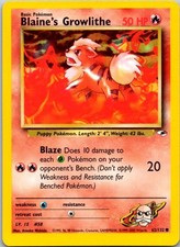 Blaine's Growlithe (62) Common Gym Heroes 062/132 LP on eBay