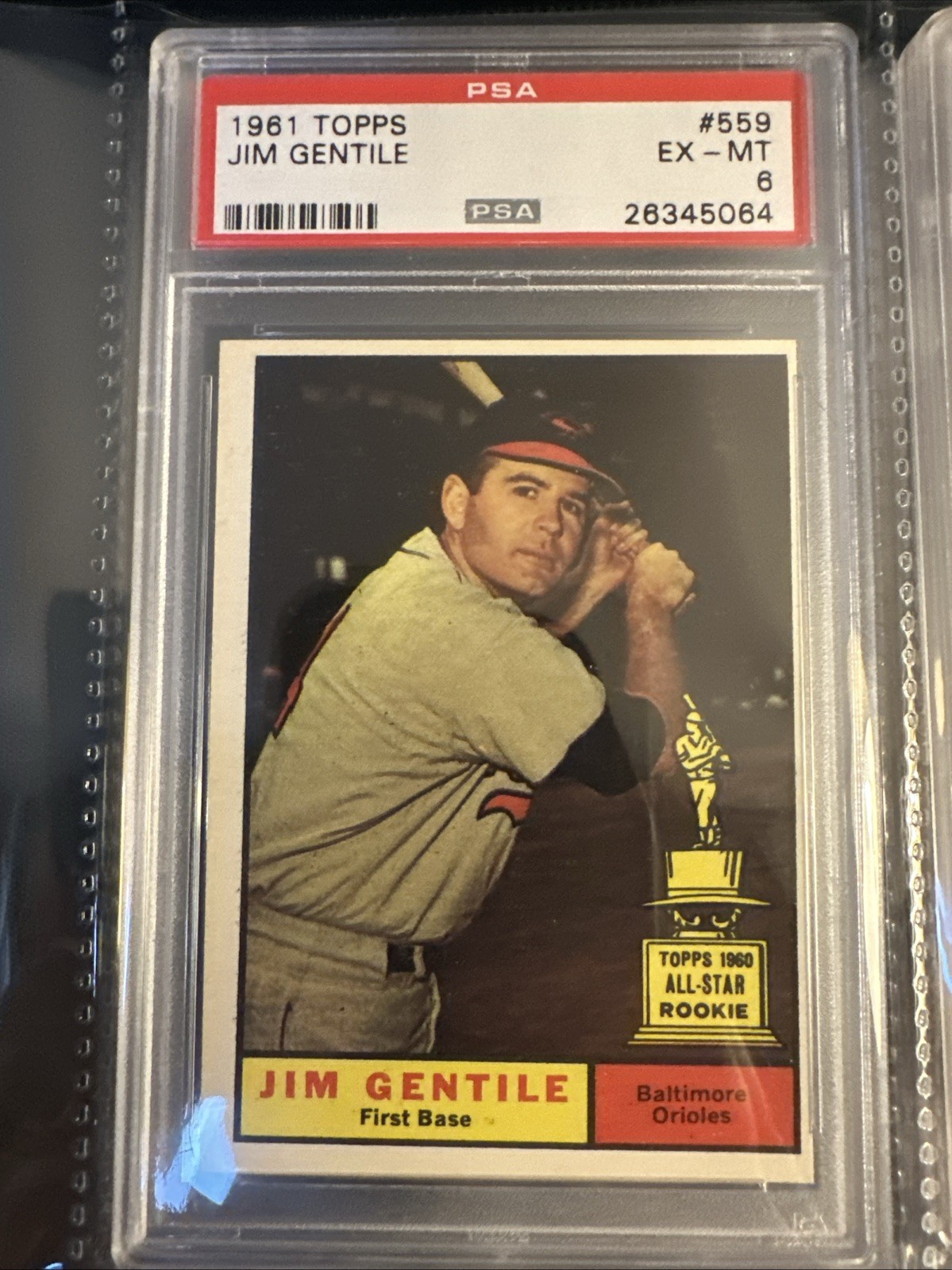 1961 Topps Jim Gentile #559 PSA 6 EX-MT