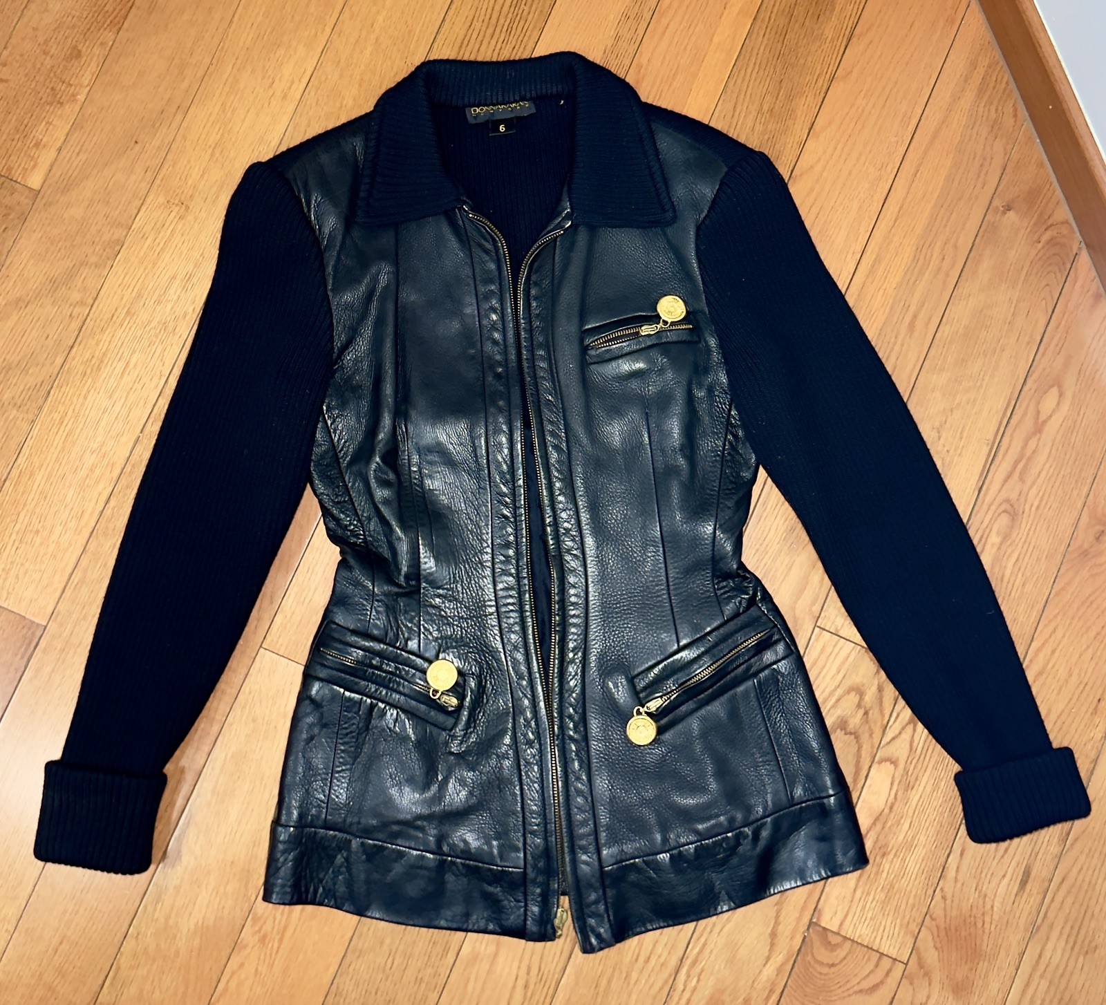DONNA KARAN LEATHER jacket vintage size 6