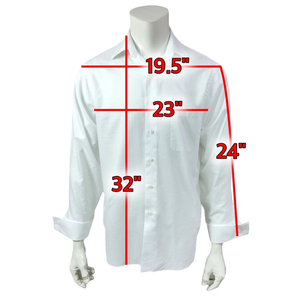 Camisa de vestir Geoffrey Beene para hombre M blanca 15,5 32/33 mezcla de algodón sin arrugas Foto 2 de 4