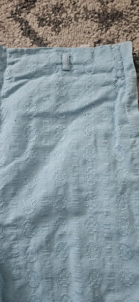 Shorts texturizado azul feminino vintage década de 1950 década de 1960 com zíper lateral tamanho pequeno - Imagem 2 de 4