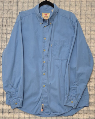 Levi's Vintage Blue Button Down Men's Large Shirt Classic Casual Dress Retro
