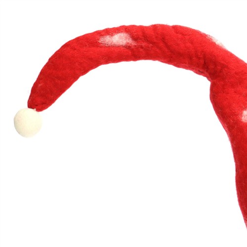 Handcrafted Wool Felt Hat from Nepal Long Red Elf Festival Handmade Unique - Picture 5 of 5