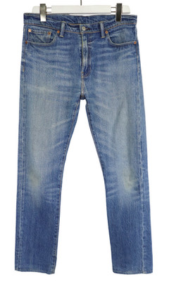 LEVI'S 510 Jeans Herren W33/~L29 Fade Effect Whiskers Zip Fly Stretch Blau Slim