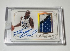 2014-15 FLAWLESS Shaquille O'Neal Game Worn Jersey Patch Auto Gold /10 SEALED