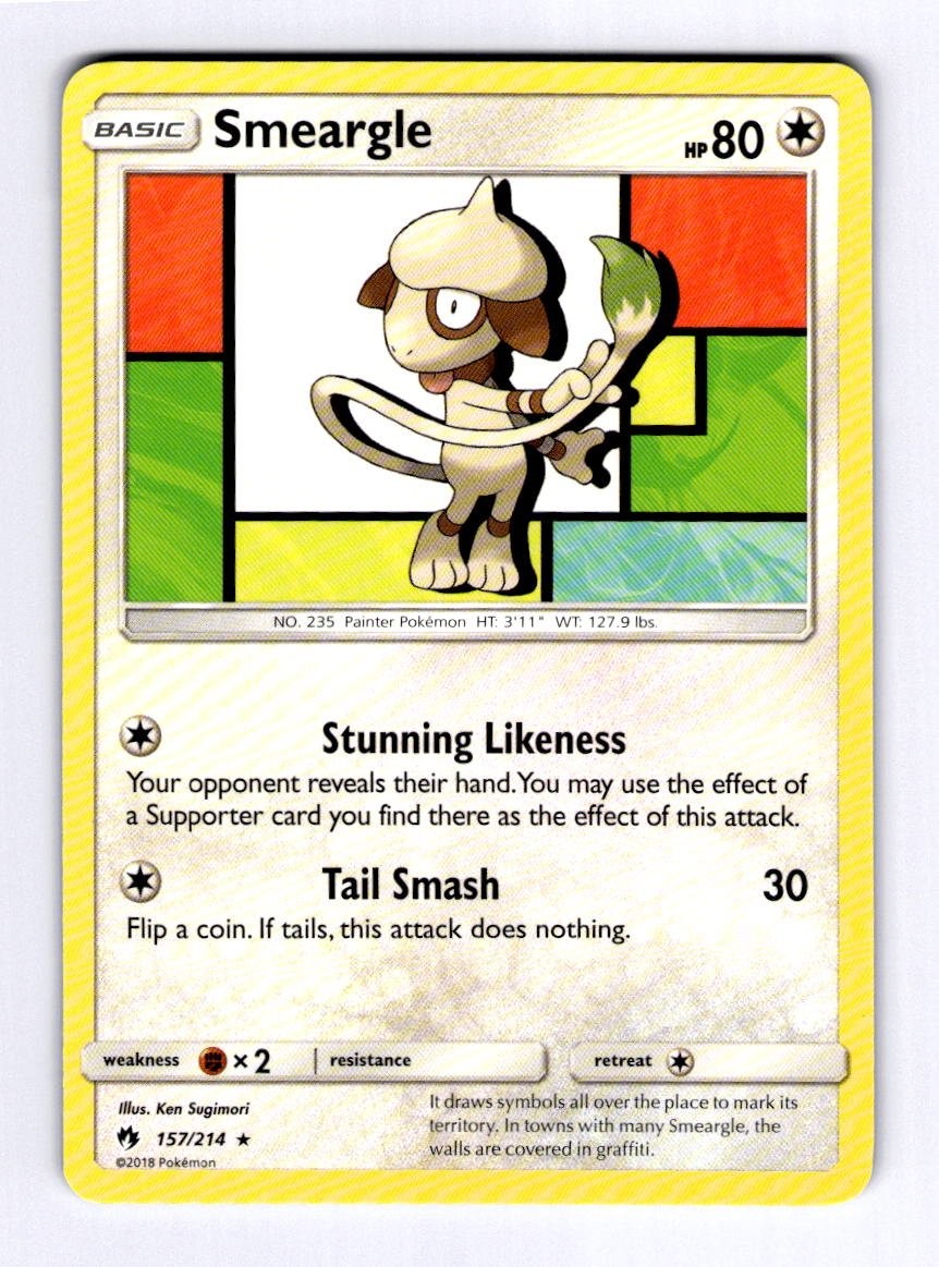 Smeargle SM - Lost Thunder #157 (2018) Rare NM Pokemon