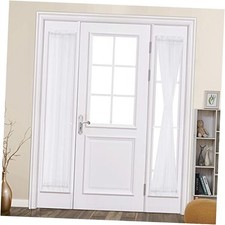 2 Panels Sidelight Curtains for French Door 25"W x 72"L Pack of 2 White