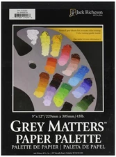 Grey Matters Paper Palette (50 Sheets), 9" x 12" Paper for Paint Mixing