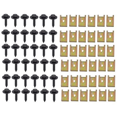 72 PCS Blechmutter Schrauben Sortiment Auto Karosserie Kotflügelschrauben Set