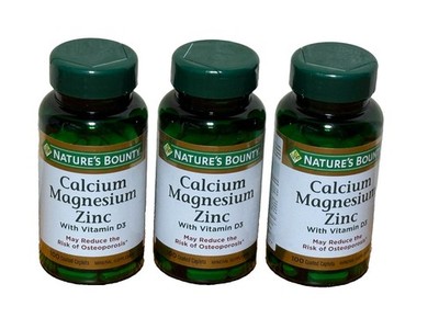 3x 3/28 Nature s Bounty Calcium Magnesium Zinc with D3 100 Caplets ea