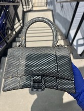 Balenciaga Hourglass Xs Crystal Crossbody Bag...