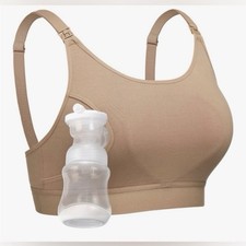Momcozy Hands Free Nursing Pumping Bra in Nude Tan Small