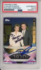 TOPPS AMERICAN PIE WHEEL OF FORTUNE PAT SAJAK & VANNA WHITE AUTOGRAPHED PSA DNA