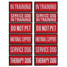 12 Pieces Removable Tactical Dog Harness Service Dog Vest Patches Do Not Pet in