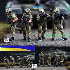 Homemade 1/72 Ukrainian Combat Group Mercenary 4 Soliders Finished Model