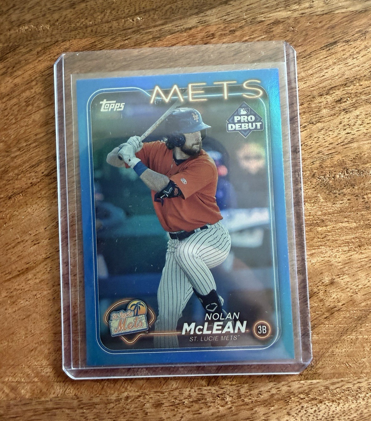 Topps Nolan McLean St. Lucie Mets 2024 Pro Debut Blue Foil #PD-145 081/150