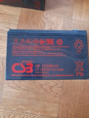 Bleiakku CSB HR 1234W F2 12V 34W 1,67V/15Min AGM Blei Accu hochstrom 8,4Ah USV 