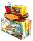 Nomura T.N Japan TRACTOR BULLDOZER THE MIGHTY BULL #2 Batt. Op.  Tin Toy NMIB`60