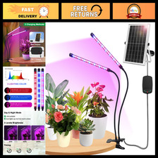 2-Head Solar Grow Light with Timer & Dimmable...