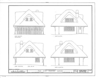 Pittsburgh PA Eva Harter House 1900s Architectural Elevations HABS Drawing