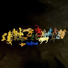 Vintage Plastic Cowboys, Indians, Army, etc., 35 Figures Mixed Lot-Free Shipping