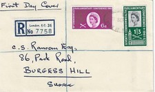 1961 Parliamentary Conference FDC Registered Bury Street, London