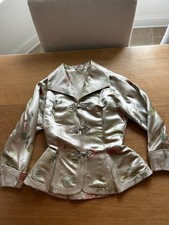 Vintage 1955 Dynasty Hong Kong Silk Embroidered Jacket Vintage Size 14 S/M