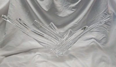LARGE Vannes Le Chatel Avitra Crystal Swirl  Modern French Art Centerpiece Bowl