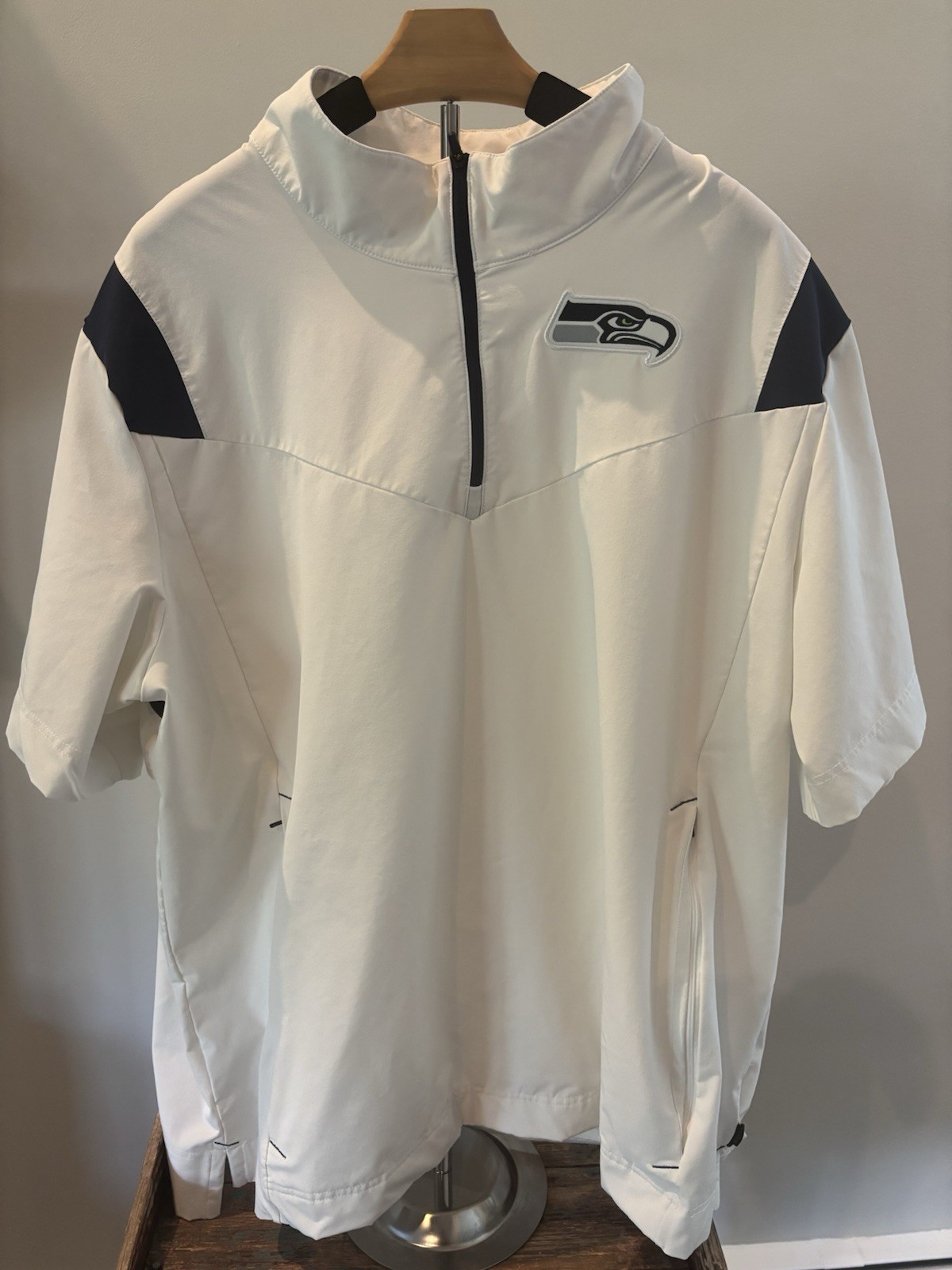 SACAI X NIKE Giacca Seattle Seahawks Nike NFL manica corta 1 4 zip allenatori sideline uomo XXL