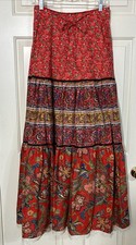 Vintage 70 s Women s Cottagecore Hippie Boho Prairie Skirt Full Long Women s 12