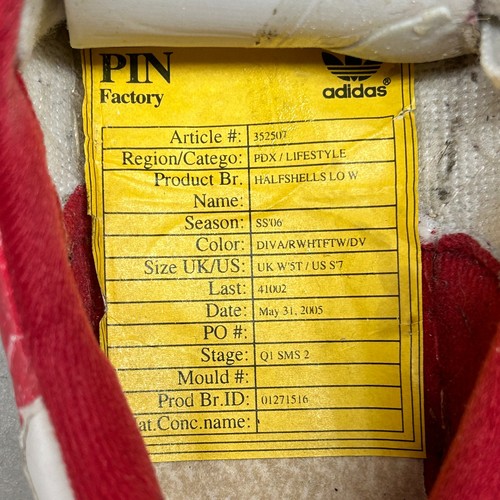 adidas Halfshells Red 2005 Sample Size UK 5.5 US 7 EU 38 2/3 Heavy Wear - Picture 22 of 24