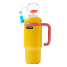 24Oz Stainless Steel Whale Fountain Tumbler with Handle Drinking Cup Leak Proof