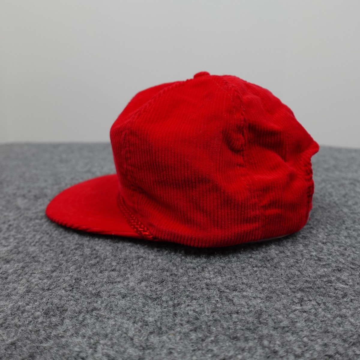 Vintage Devoe Paint Hat Cap Snap Back Red Corduroy Advertising