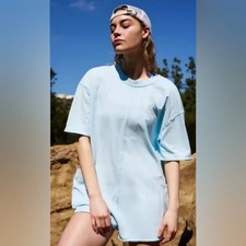 NWT Free People FP Movement Hot Shot Tee Romper Steel Blue Sz L