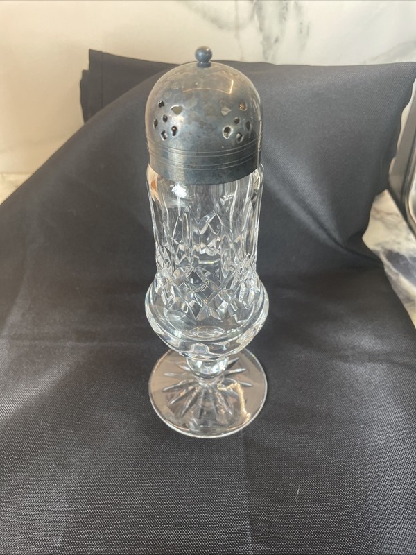 Vintage Signed WATERFORD CRYSTAL "LISMORE" Salt/Powdered Sugar MUFFINEER SHAKER