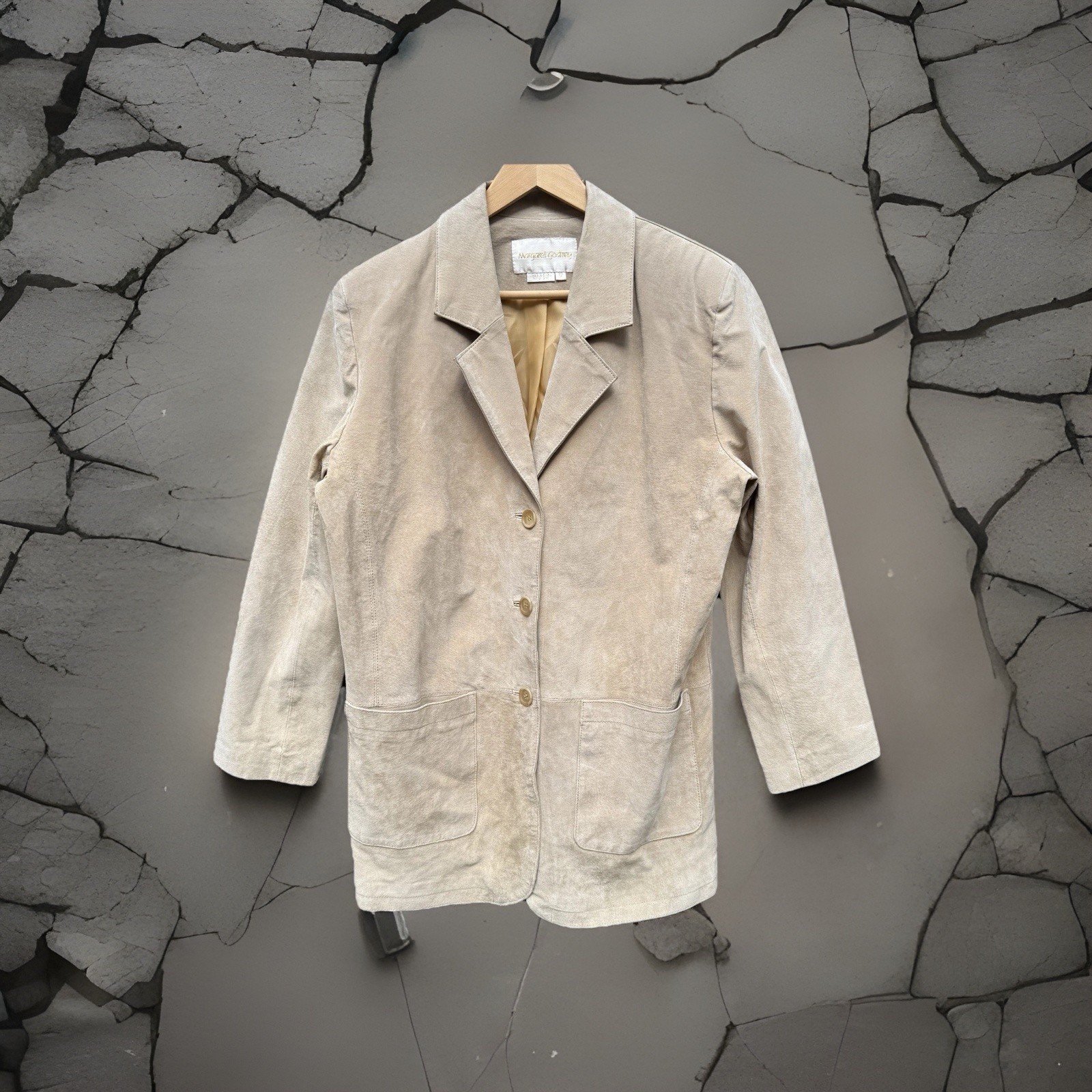 VINTAGE Margaret Godfrey Suede Leather Blazer (Size 12)