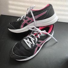 ASICS Contend 8 PS Kids Youth 5.5 Black Pink Athletic Running Shoe EUC 1014A259