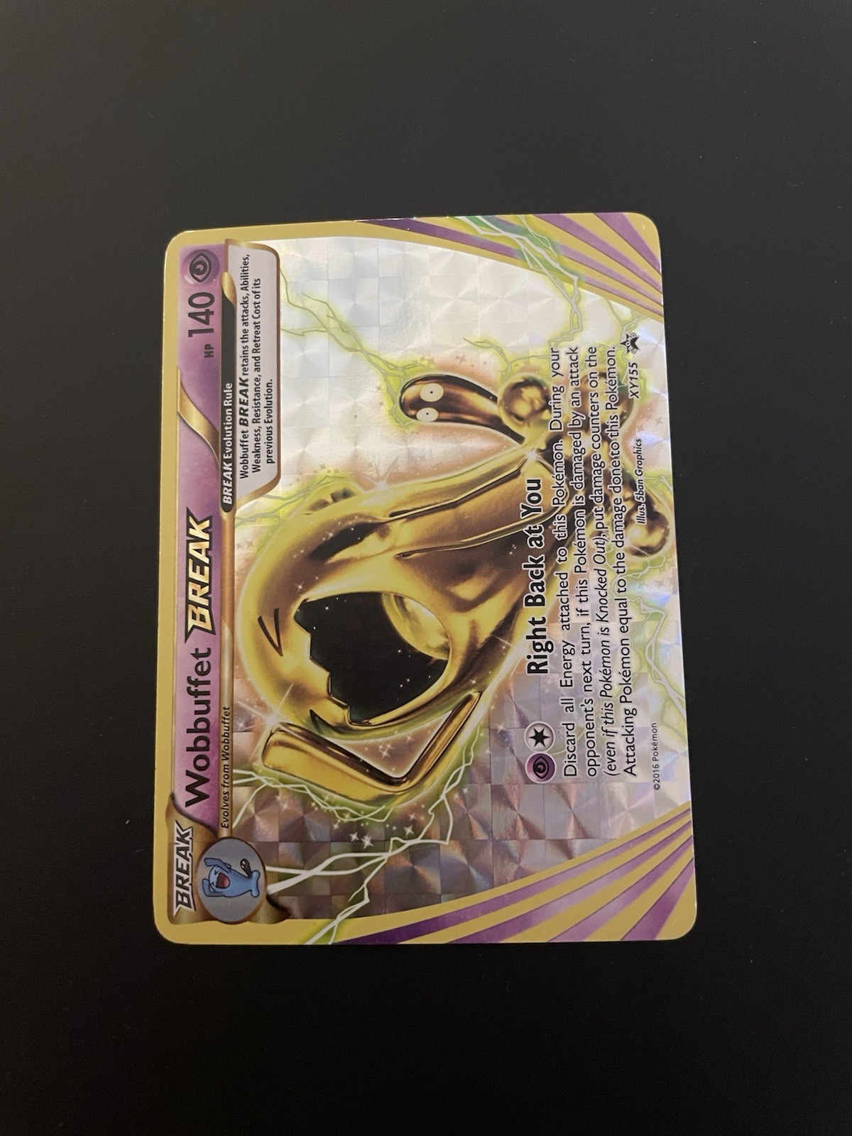 Wobbuffet BREAK XY155 2016 XY Black Star Promo Pokemon Card Holo Rare - MP
