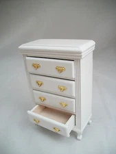 White Dresser T5672 Chest of Drawers miniature dollhouse furniture 1/12 scale
