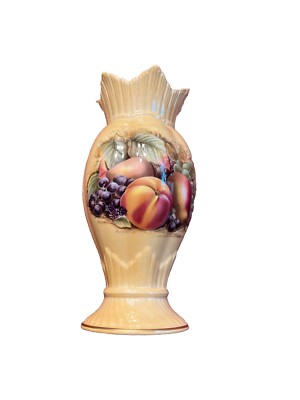 Aynsley Fluted Orchard Gold  Vase 8 1/4 