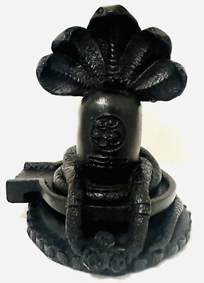 Lord Shiva Lingam with Five-Headed Snake  Hindu Religious Idol for Home & Temple