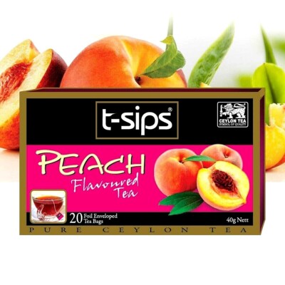 T Sips Peach Flavour Black Tea High Quality Premium 20 Tea bags